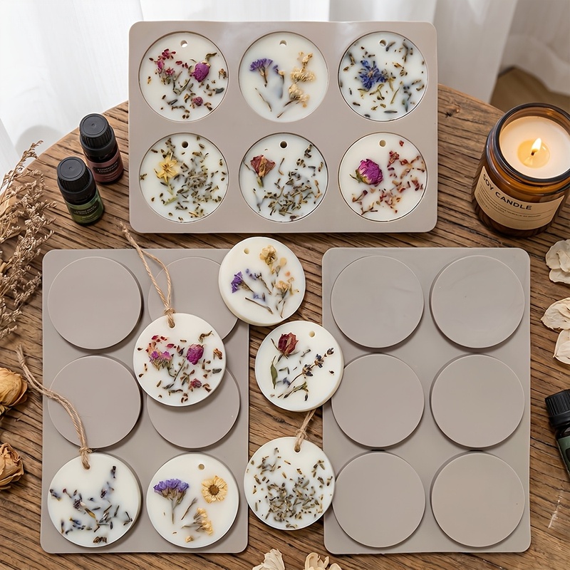 Resin Craft Ideas - 6-holtes ronde tag siliconenmal DIY aromatherapie