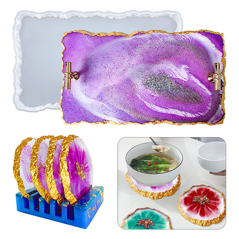 Serving Tray Mold - DM413 Drusy Coaster Hars Schimmel Geode