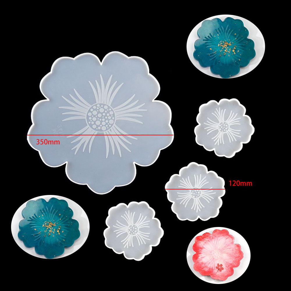 Epoxy Uv Resin Kit - Grote Bloemvormige Onderzetter Siliconen Coaster Harsgietvormen