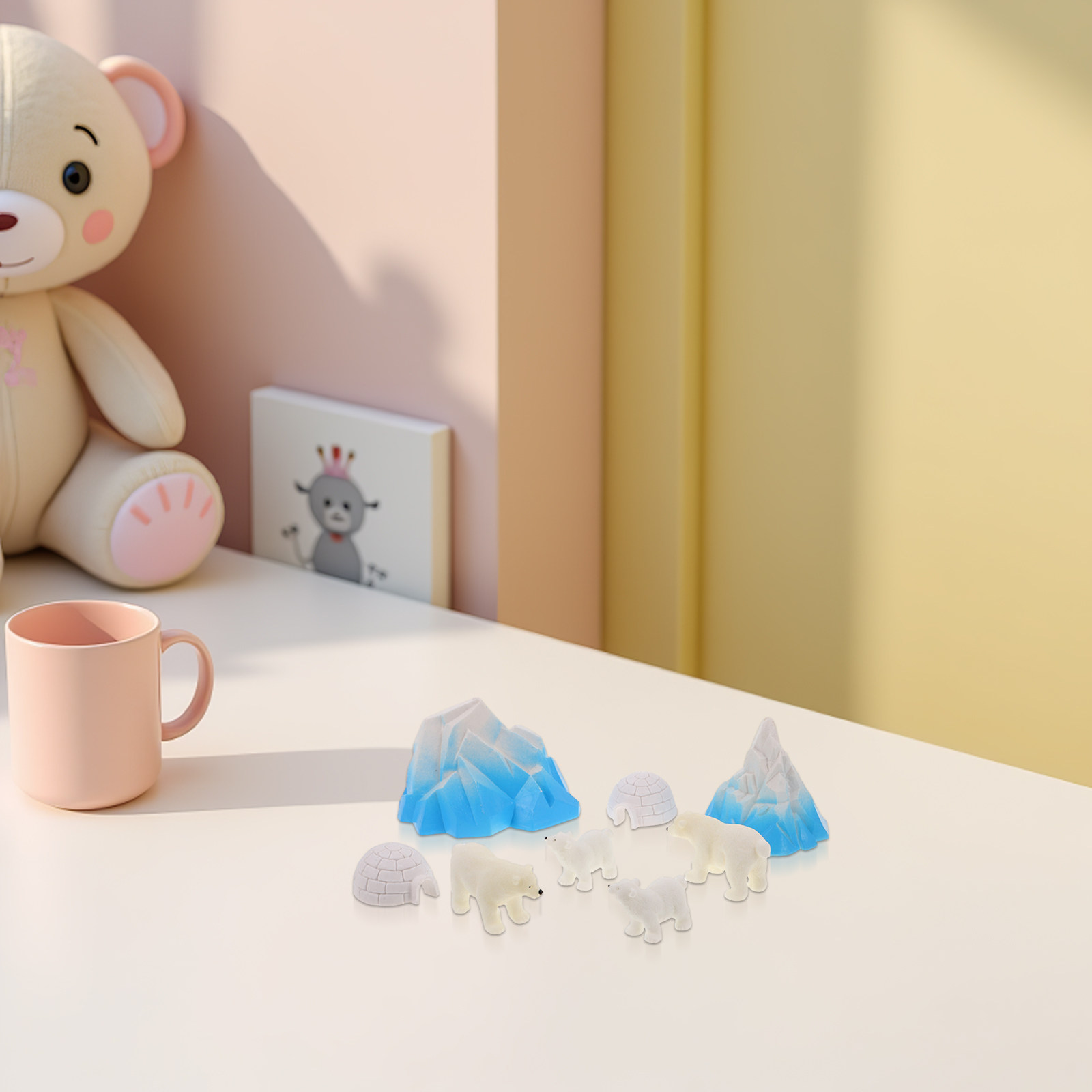 8-delige mini hars polarberen  - Resin Crafts recensie en prijs